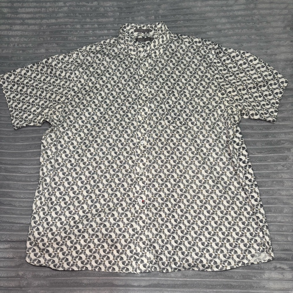 Daniel Cremieux  NWOT FISH all over‎ print short sleeve button up size 2xL